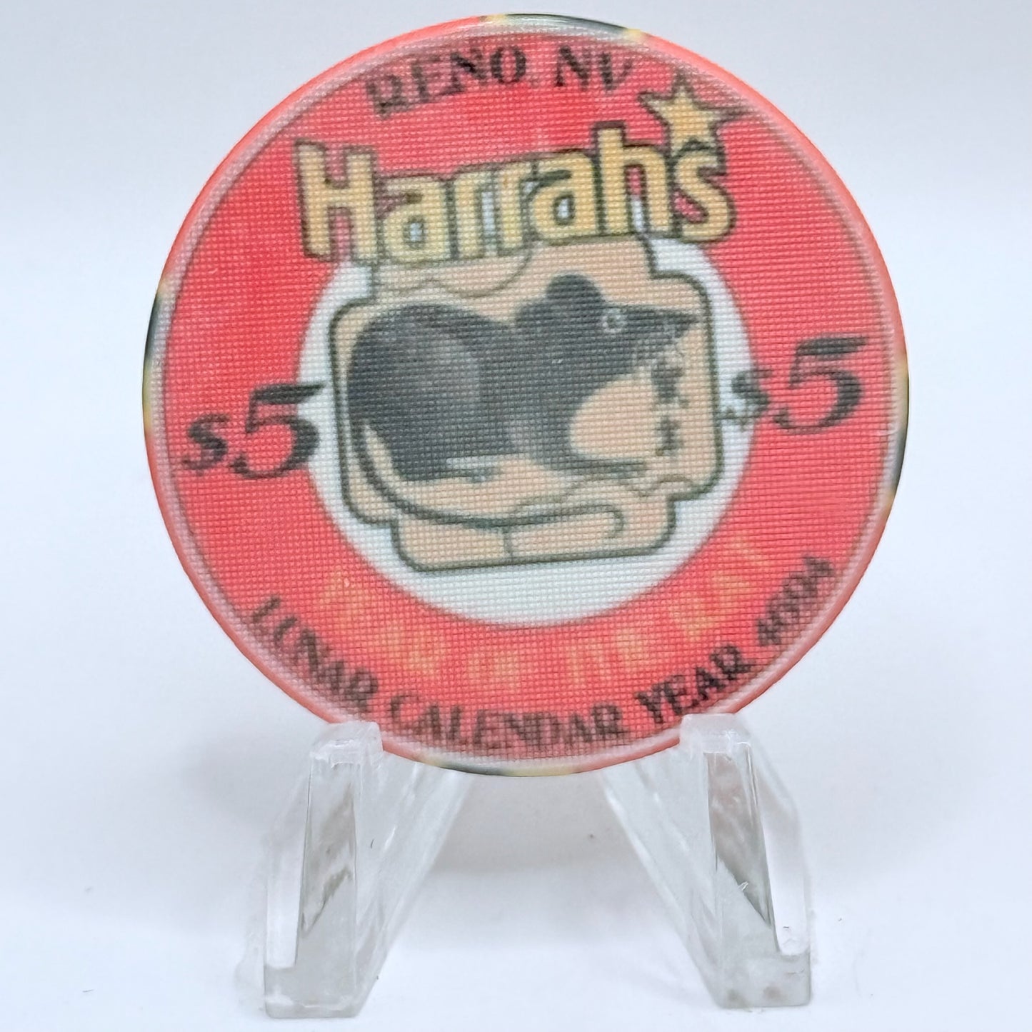 Harrah's Reno Nevada 1996 'Year of the Rat' LE $5 Casino Chip N8531