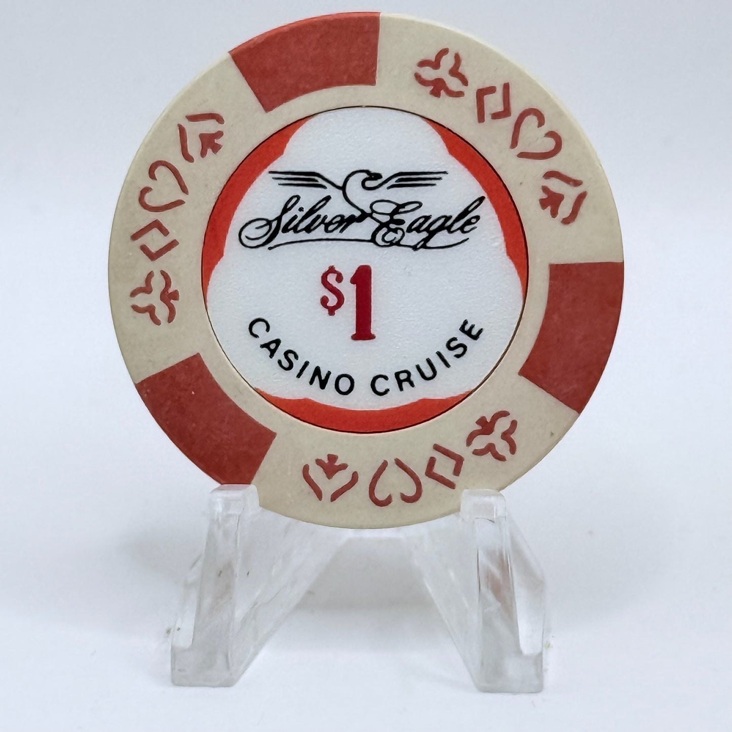 Silver Eagle E. Dubuque Illinois 1992 $1 Casino Chip