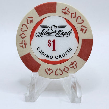 Silver Eagle E. Dubuque Illinois 1992 $1 Casino Chip