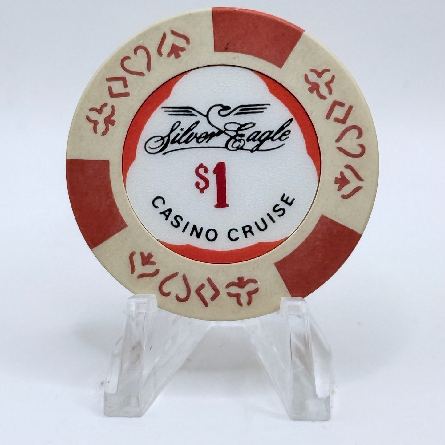 Silver Eagle E. Dubuque Illinois 1992 $1 Casino Chip