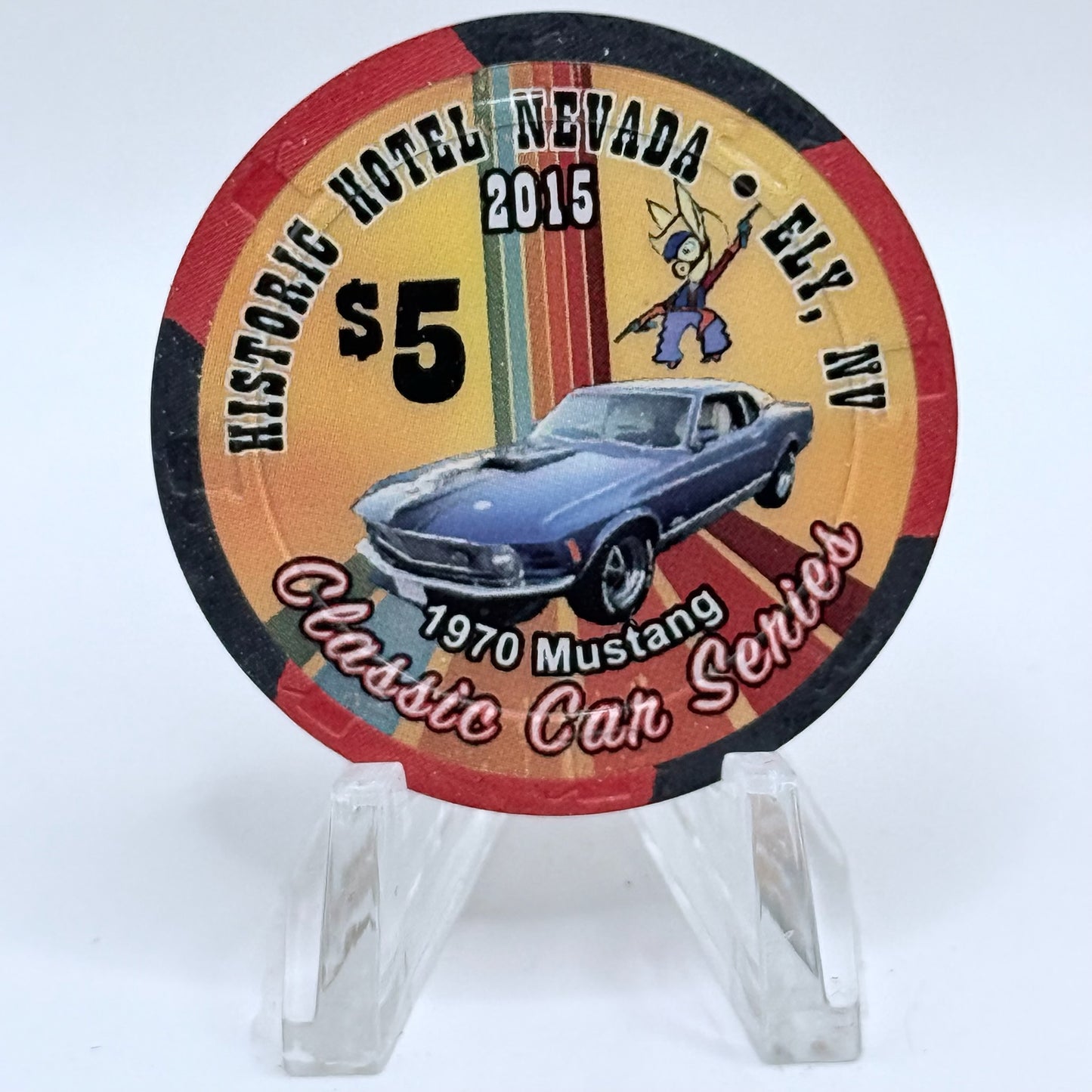 Hotel Nevada Ely Nevada 2015 '1970 Mustang' LE $5 Casino Chip D2077