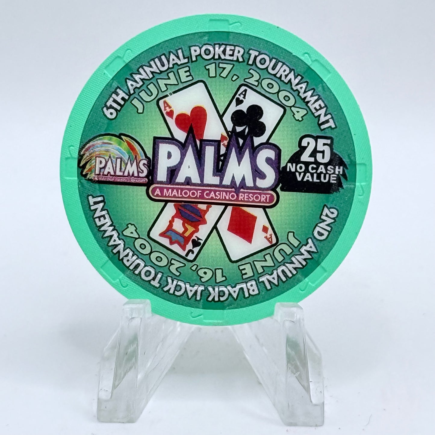 Palms Casino Resort Las Vegas Nevada 2004 '6th Annual CCGTCC' Series 8 $25 NCV Casino Chip E3417