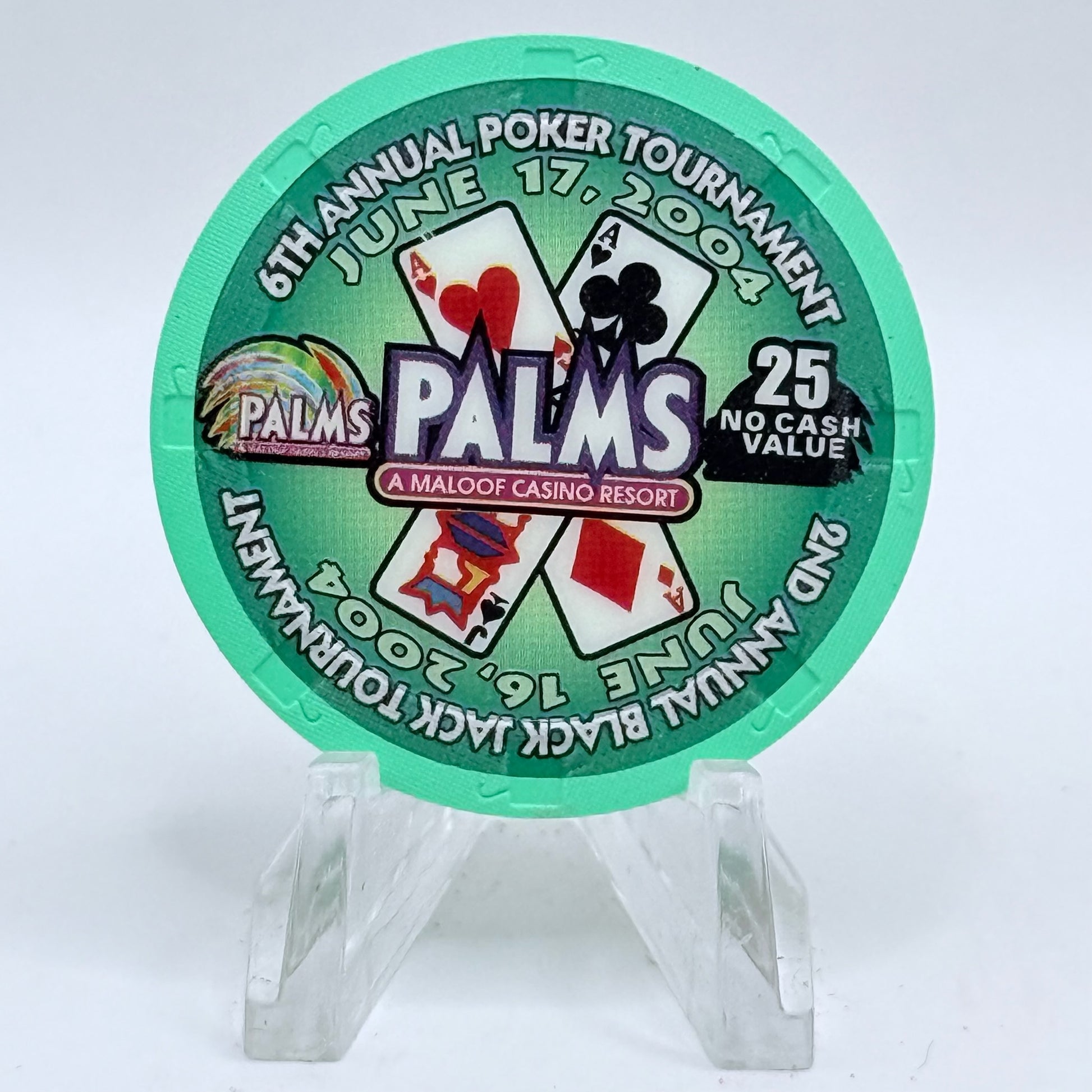 Palms Casino Resort Las Vegas Nevada 2004 '6th Annual CCGTCC' Series 8 $25 NCV Casino Chip E3417