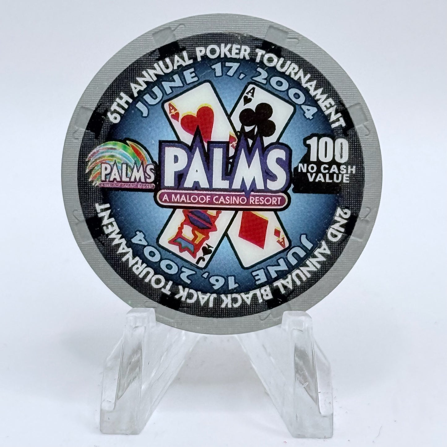 Palms Casino Resort Las Vegas Nevada 2004 '6th Annual CCGTCC' Series 8 $100 NCV Casino Chip E3418