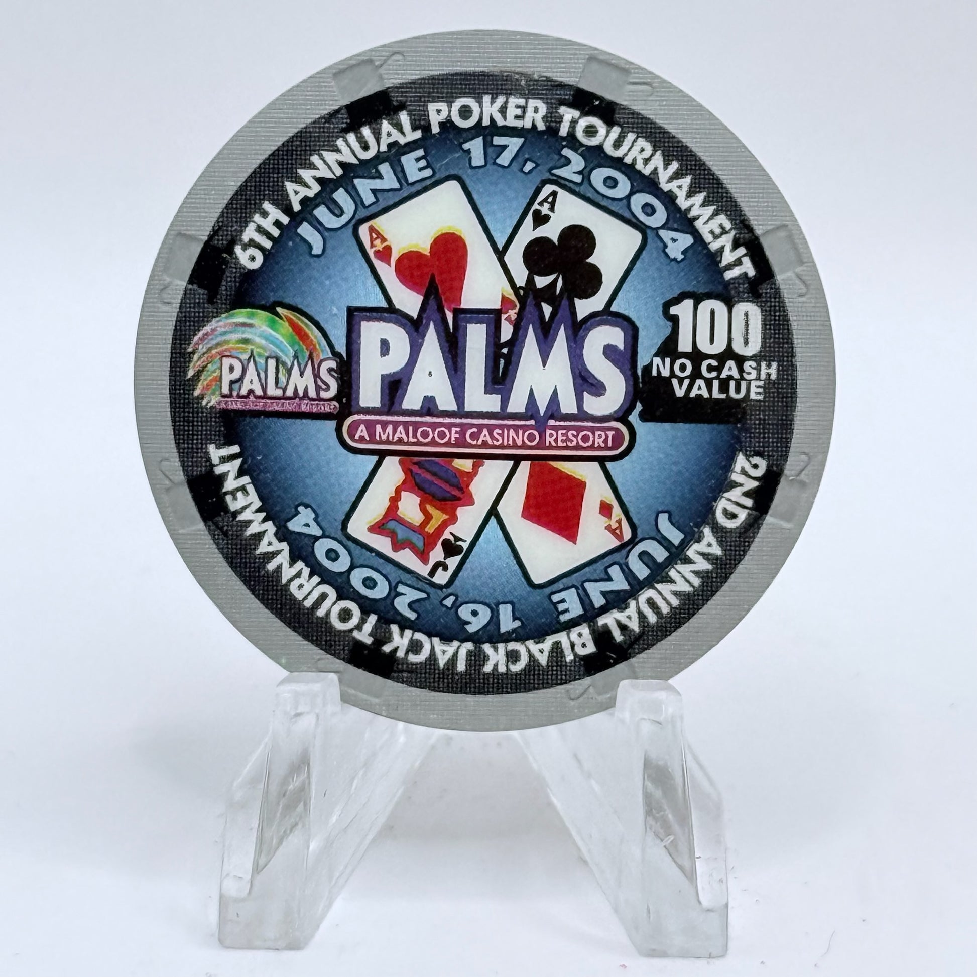 Palms Casino Resort Las Vegas Nevada 2004 '6th Annual CCGTCC' Series 8 $100 NCV Casino Chip E3418