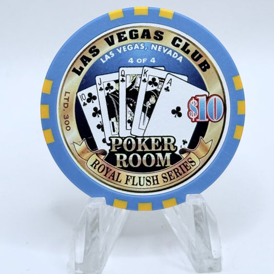 Las Vegas Club Las Vegas Nevada 2001 'Royal In Clubs' LE $10 Casino Chip V9147