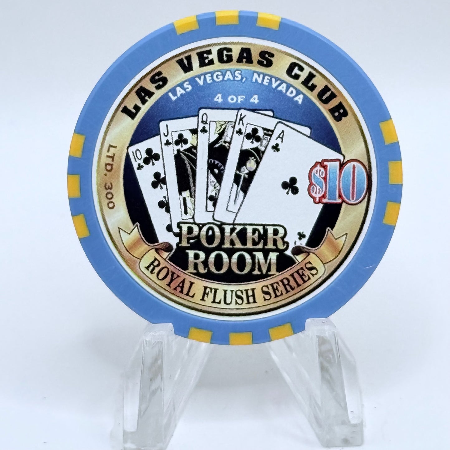 Las Vegas Club Las Vegas Nevada 2001 'Royal In Clubs' LE $10 Casino Chip V9147