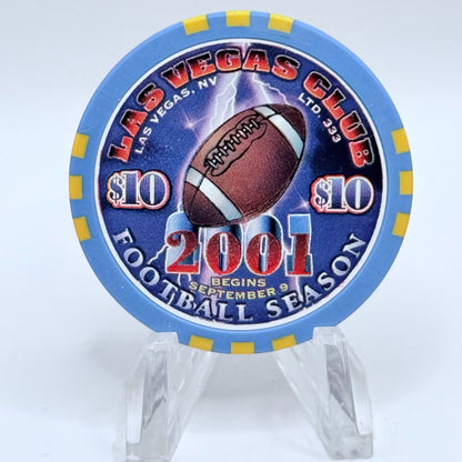 Las Vegas Club Las Vegas Nevada 2001 'Football Season' LE $10 Casino Chip V9139