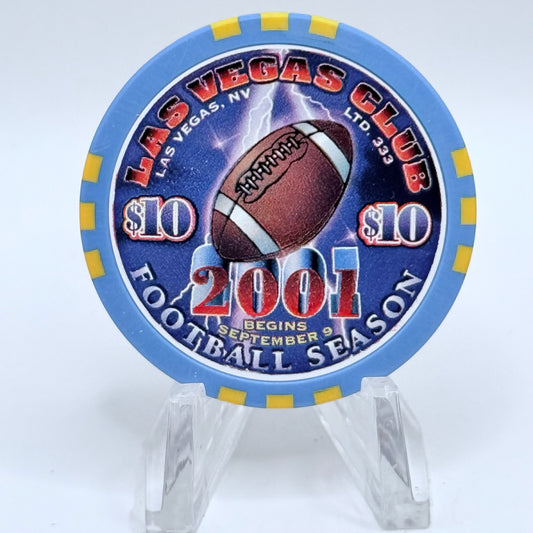 Las Vegas Club Las Vegas Nevada 2001 'Football Season' LE $10 Casino Chip V9139