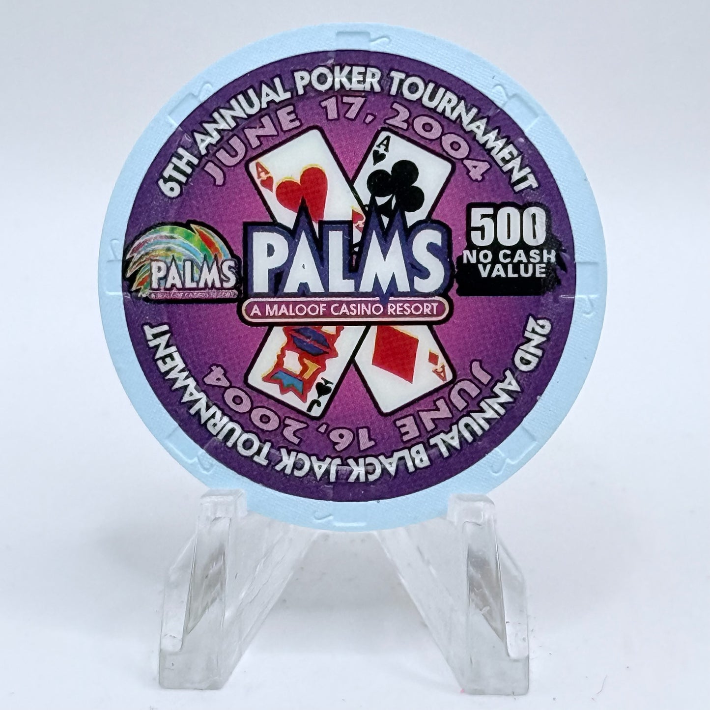 Palms Casino Resort Las Vegas Nevada 2004 '6th Annual CCGTCC' Series 8 $500 NCV Casino Chip E3414