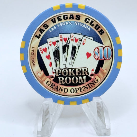 Las Vegas Club Las Vegas Nevada 2001 'Royal In Hearts' LE $10 Casino Chip V6236