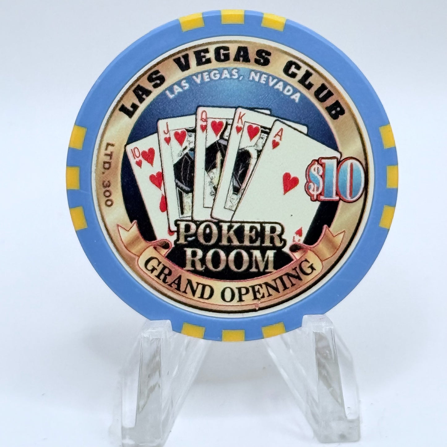 Las Vegas Club Las Vegas Nevada 2001 'Royal In Hearts' LE $10 Casino Chip V6236