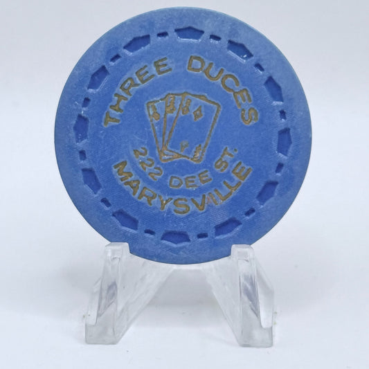 Three Duces Club Marysville California $1 Casino Chip