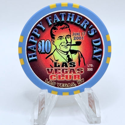 Las Vegas Club Las Vegas Nevada 2001 'Happy Fathers Day' LE $10 Casino Chip V9141