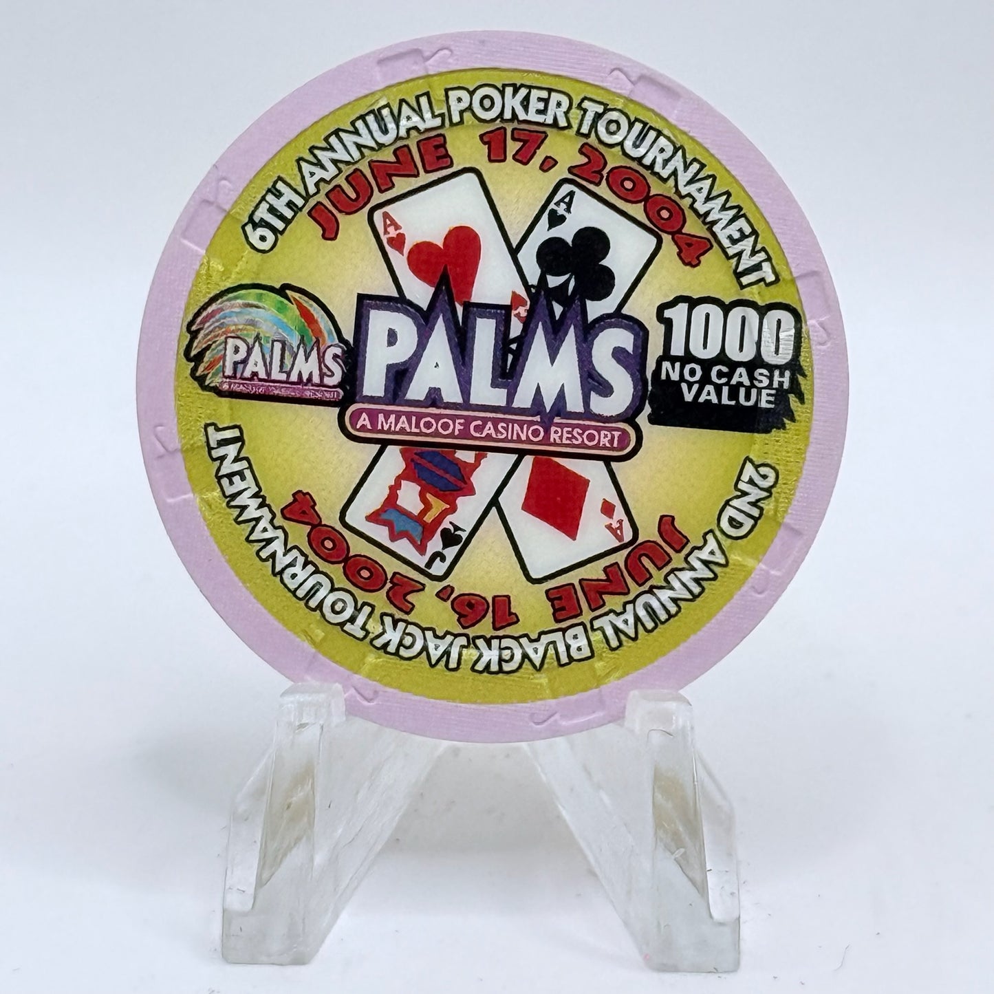 Palms Casino Resort Las Vegas Nevada 2004 '6th Annual CCGTCC' Series 8 $1000 NCV Casino Chip E3420