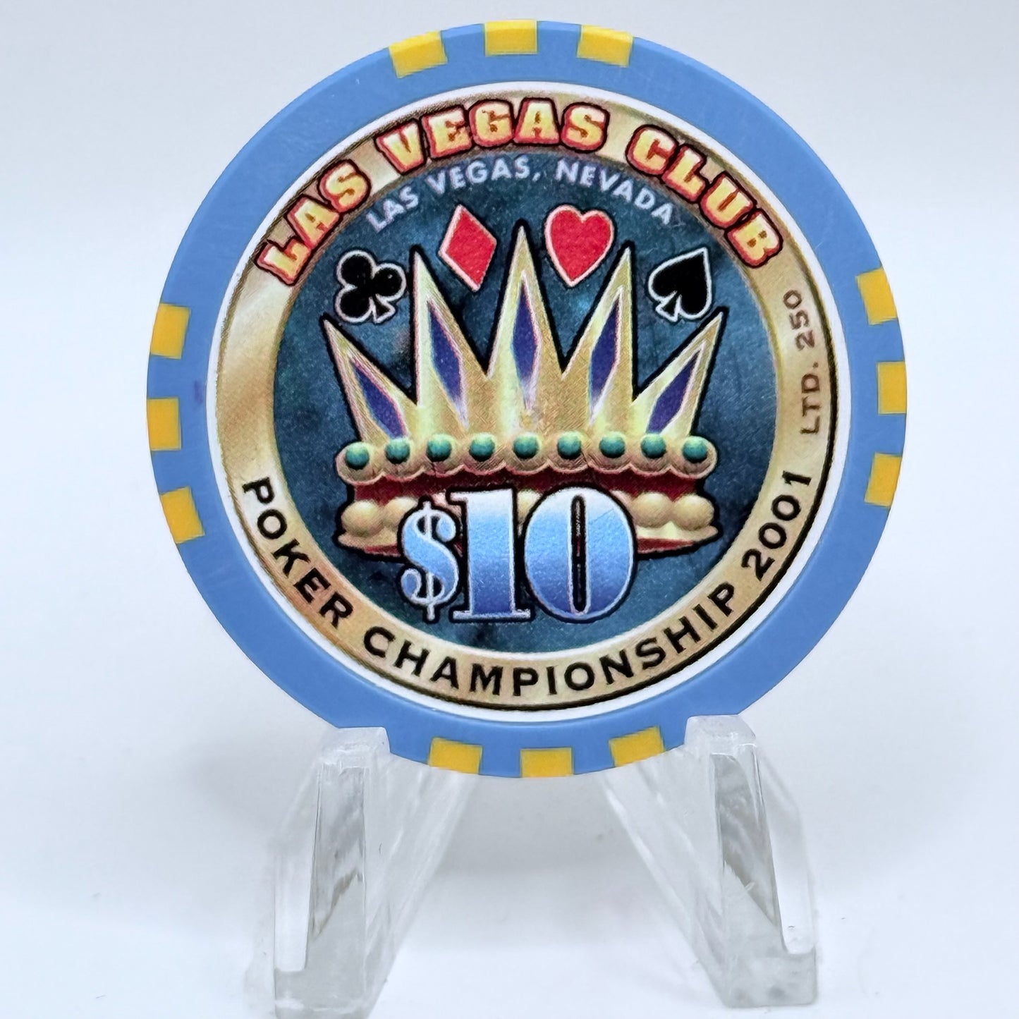 Las Vegas Club Las Vegas Nevada 2001 'Poker Championship' LE $10 Casino Chip V6725