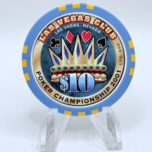 Las Vegas Club Las Vegas Nevada 2001 'Poker Championship' LE $10 Casino Chip V6725