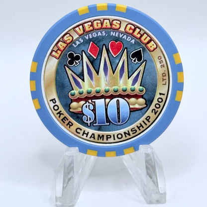 Las Vegas Club Las Vegas Nevada 2001 'Poker Championship' LE $10 Casino Chip V6725