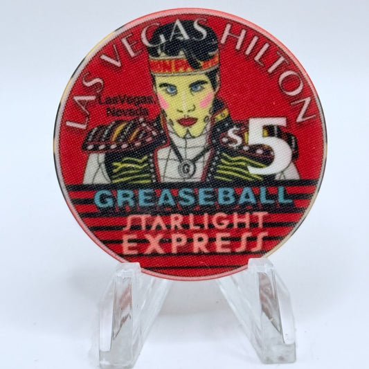 Las Vegas Hilton Las Vegas Nevada 1997 'Starlight Express - Greaseball' $5 Casino Chip N0633