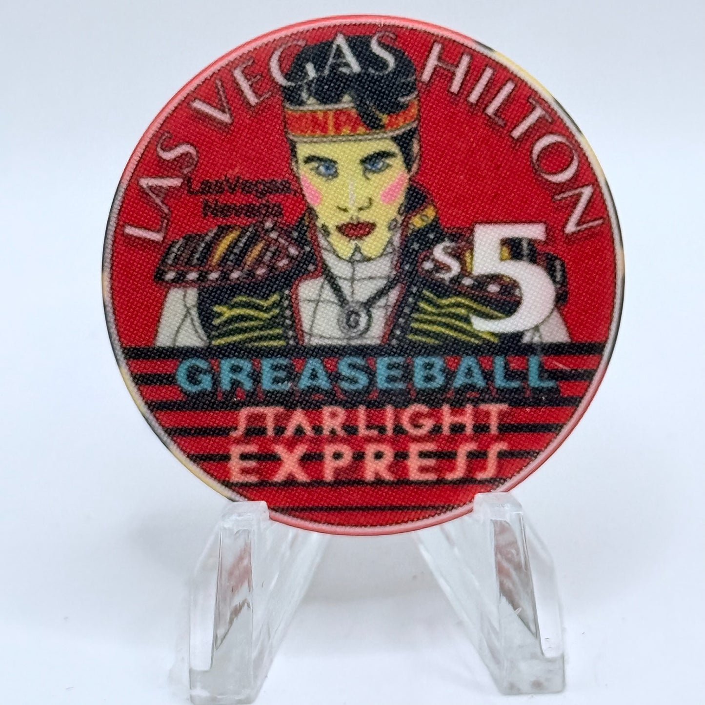 Las Vegas Hilton Las Vegas Nevada 1997 'Starlight Express - Greaseball' $5 Casino Chip N0633