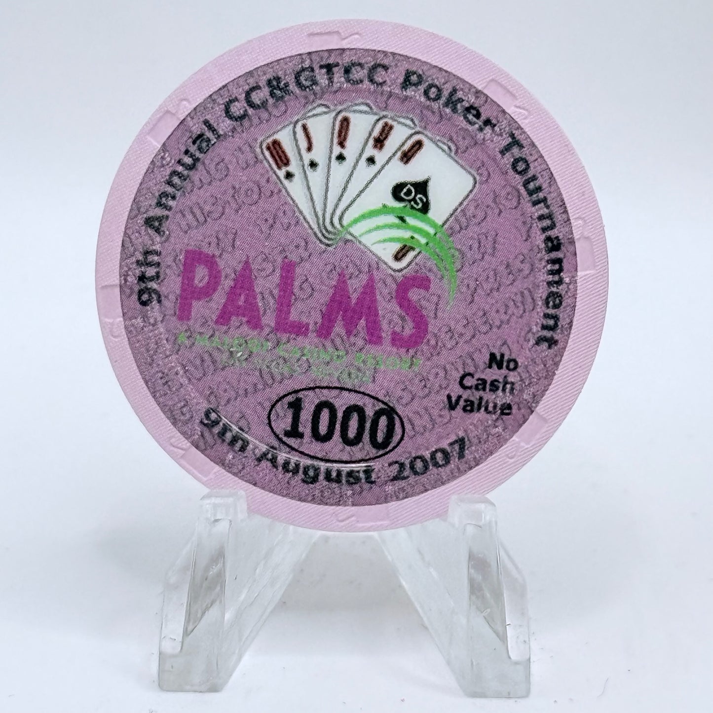 Palms Casino Resort Las Vegas Nevada 2007 '9th Annual CCGTCC' Series 14 $1000 NCV Casino Chip E7476