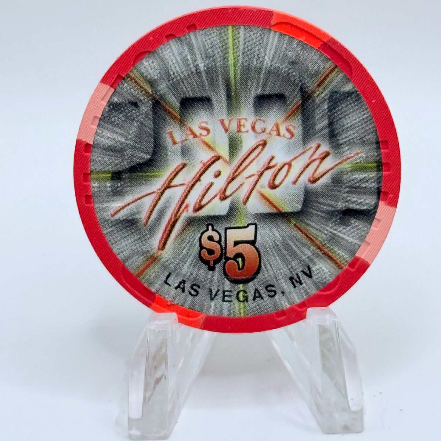 Las Vegas Hilton Las Vegas Nevada 1999 'Blackjack In Diamonds' LE $5 Casino Chip V4527