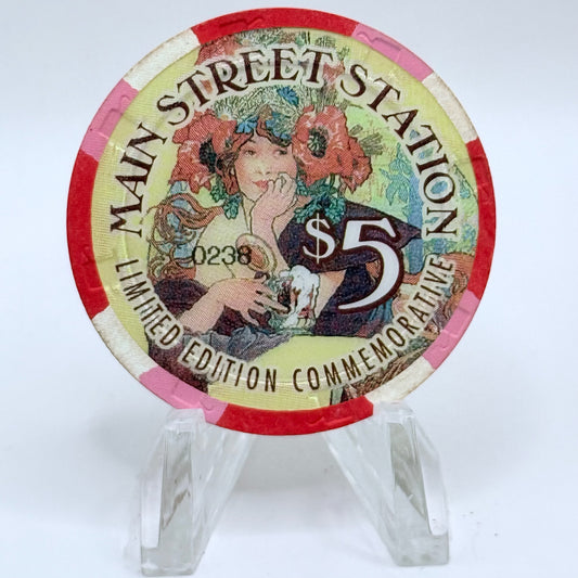 Main Street Station Las Vegas Nevada 1997 'Meuse Beer - Women For All Seasons' LE $5 Casino Chip V1067