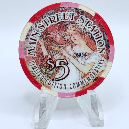 Main Street Station Las Vegas Nevada 1997 'Spring - Women For All Seasons' LE $5 Casino Chip V1068