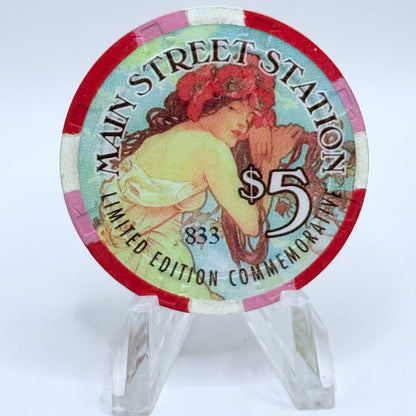 Main Street Station Las Vegas Nevada 1997 'Summer - Women For All Seasons' LE $5 Casino Chip N8726
