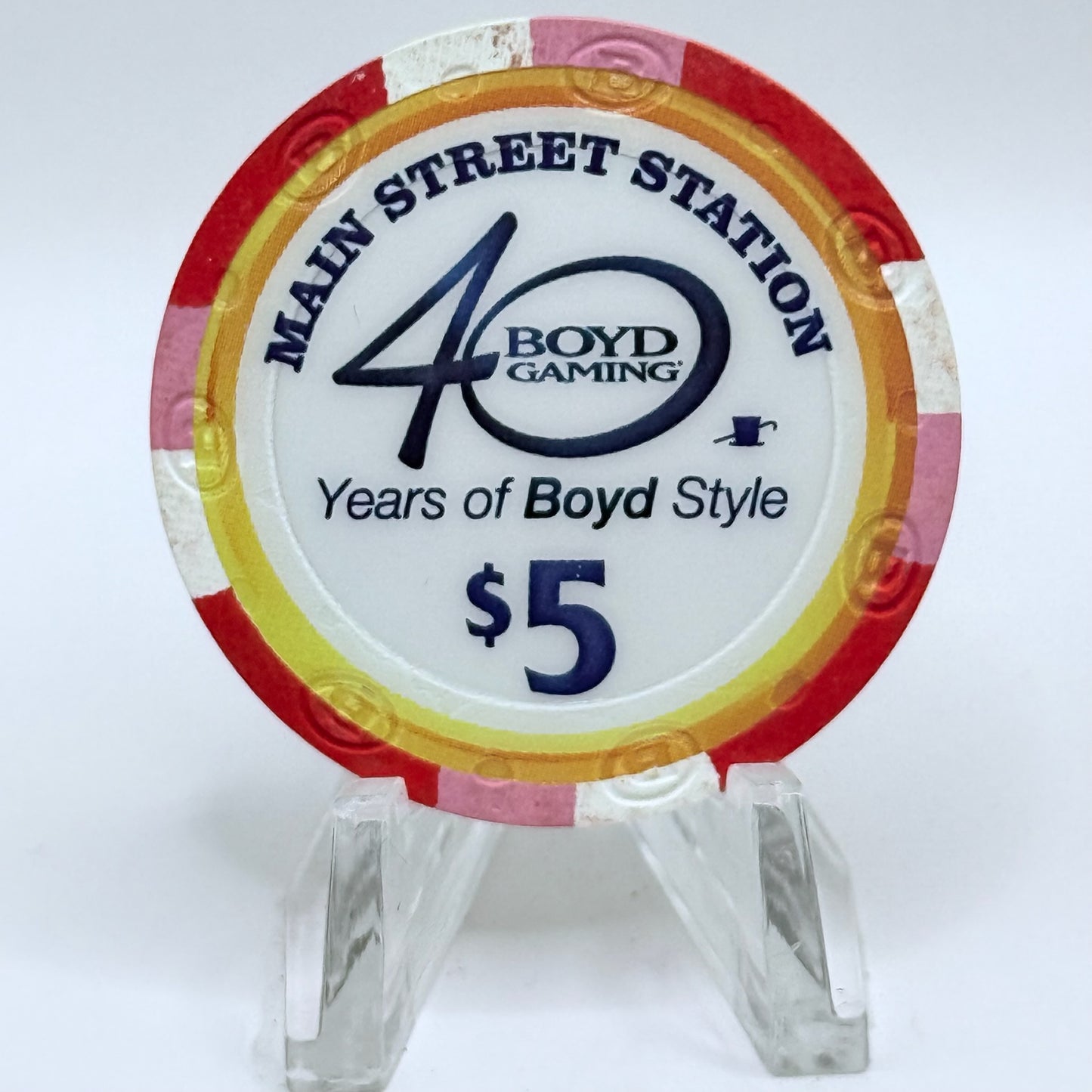 Main Street Station Las Vegas Nevada '40 Years Of Boyd Style' LE $5 Casino Chip