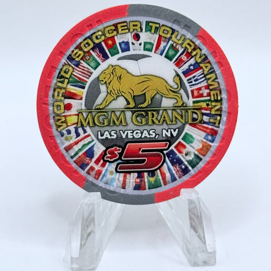 MGM Grand (Theme Hotel) Las Vegas Nevada 2010 'World Soccer Tournament' LE $5 Casino Chip D0071