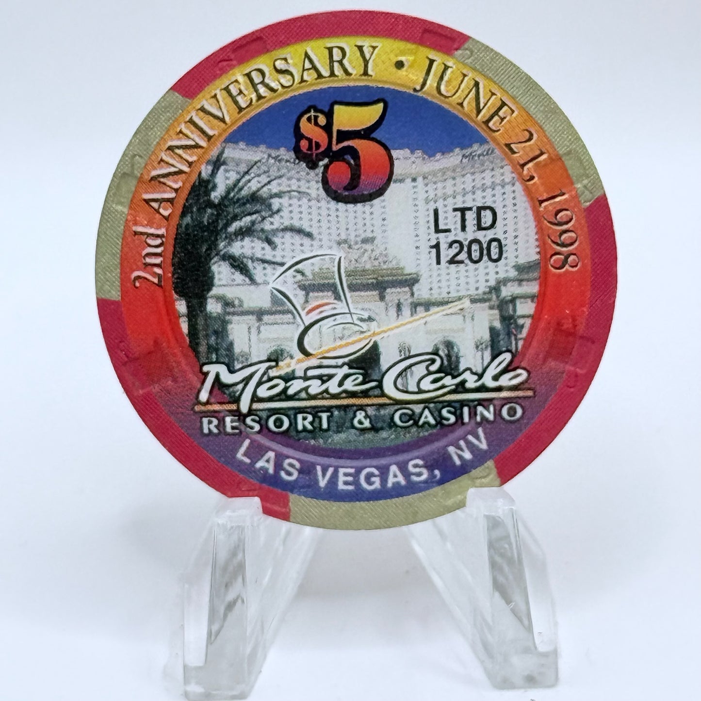 Monte Carlo Resort & Casino Las Vegas Nevada 1998 'Brewmaster Special' LE $5 Casino Chip V1157