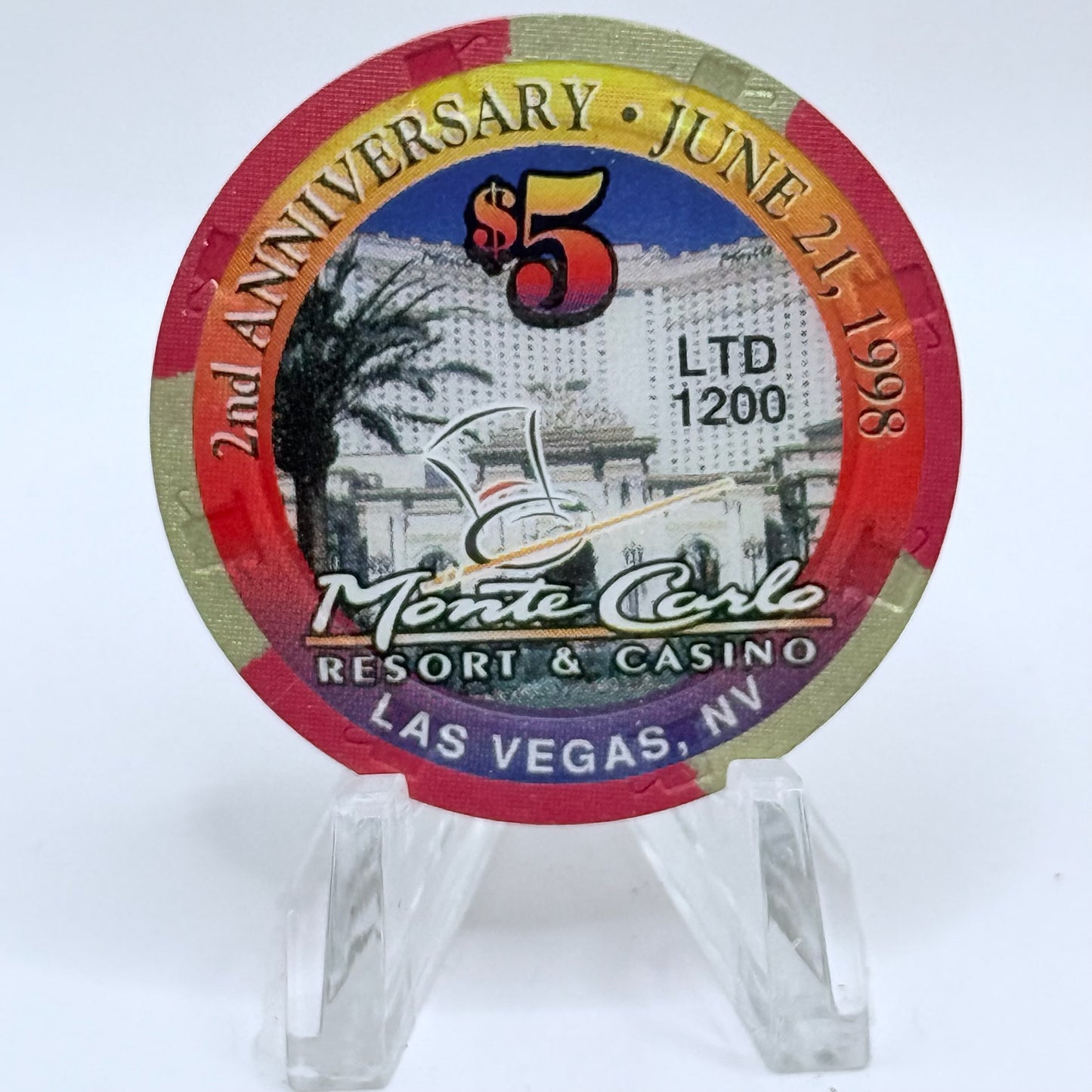 Monte Carlo Resort & Casino Las Vegas Nevada 1998 'Brewmaster Special' LE $5 Casino Chip V1157