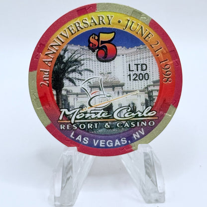 Monte Carlo Resort & Casino Las Vegas Nevada 1998 'Brewmaster Special' LE $5 Casino Chip V1157