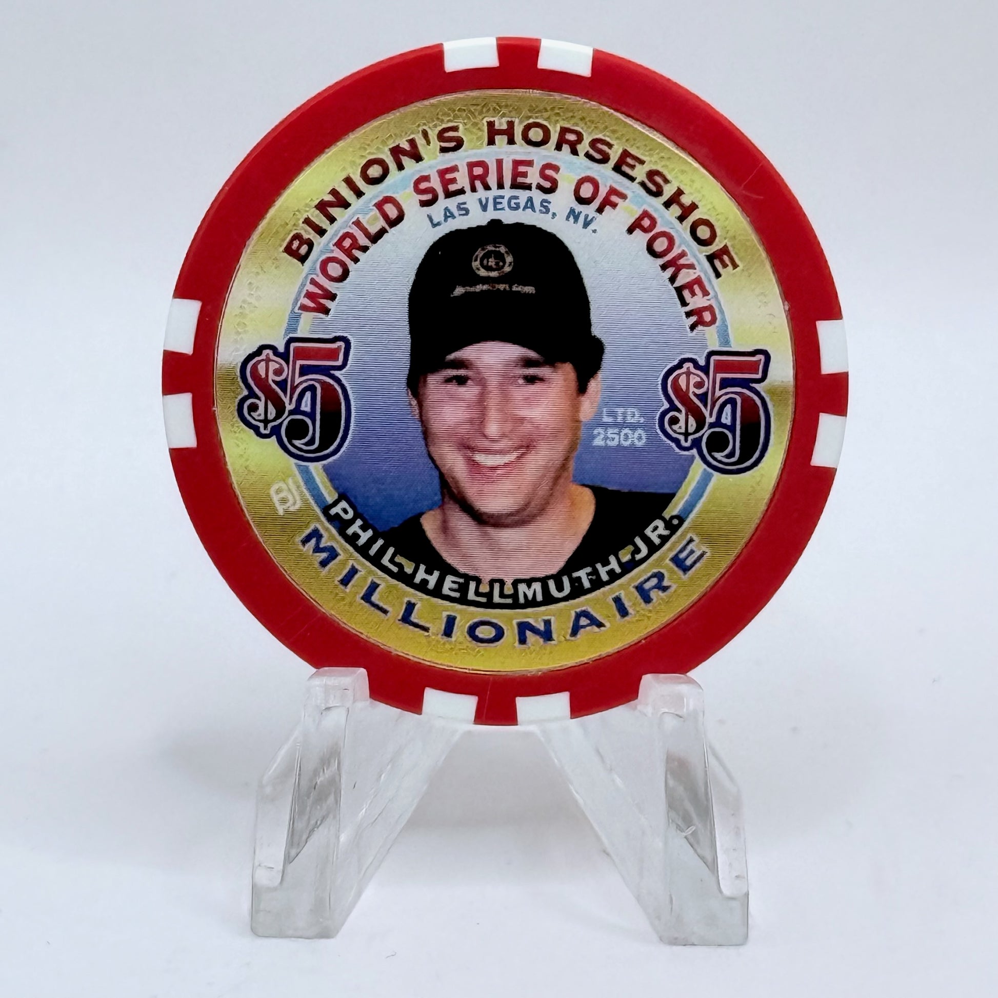 Horseshoe Club (Binion's) Las Vegas Nevada 'Phil Helmuth' Series 17 LE $5 Casino Chip V9085
