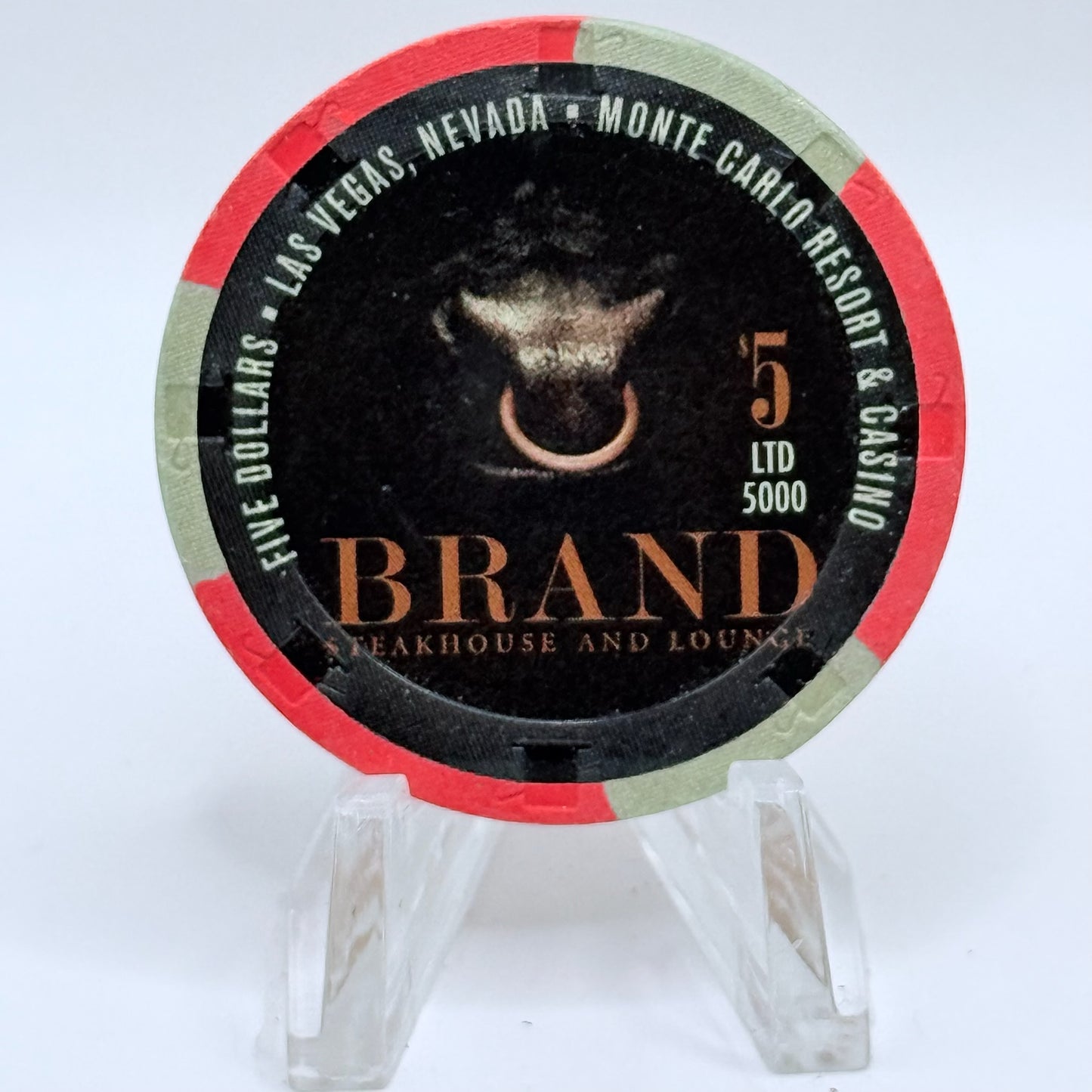 Monte Carlo Resort & Casino Las Vegas Nevada 2008 'Brand Steakhouse' LE $5 Casino Chip E8174