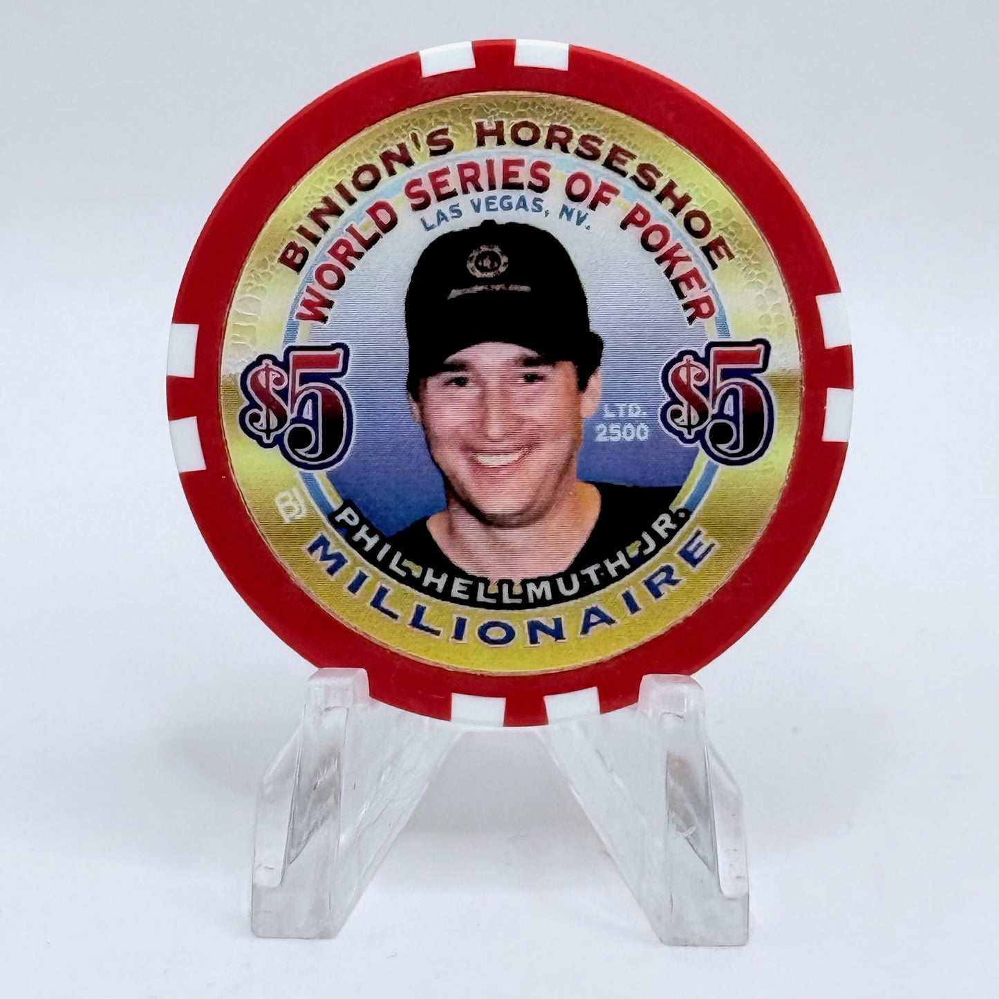 Horseshoe Club (Binion's) Las Vegas Nevada 'Phil Helmuth' Series 17 LE $5 Casino Chip V9085