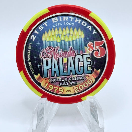 Nevada Palace Las Vegas Nevada 2000 '21st Birthday' LE $5 Casino Chip V7120