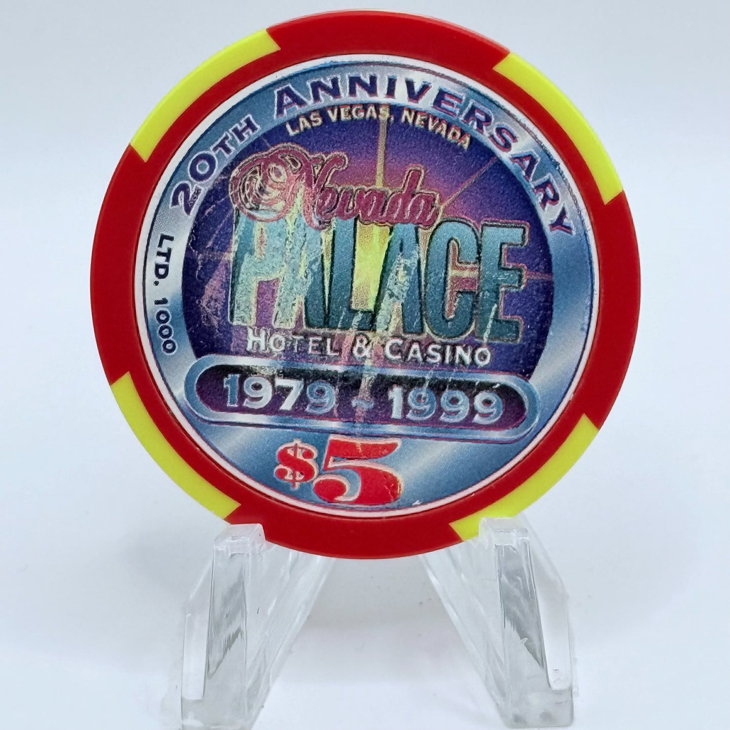 Nevada Palace Las Vegas Nevada 1999 '20th Anniversary' LE $5 Casino Chip V5103