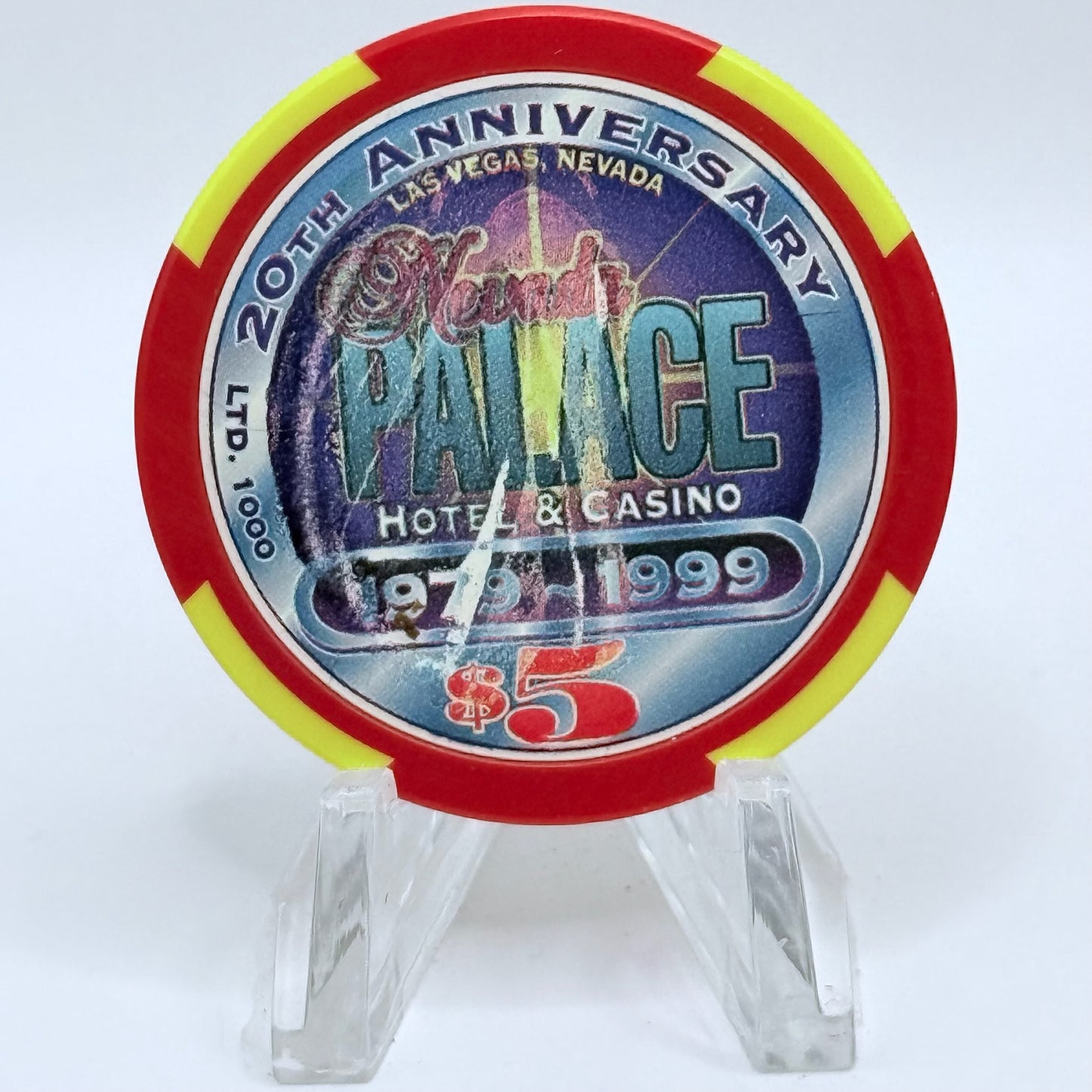 Nevada Palace Las Vegas Nevada 1999 '20th Anniversary' LE $5 Casino Chip V5103