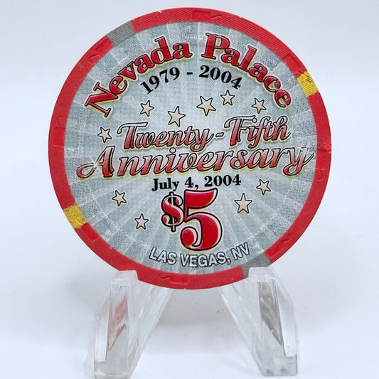 Nevada Palace Las Vegas Nevada 2004 'Twenty-fifth Anniversary' LE $5 Casino Chip E3519