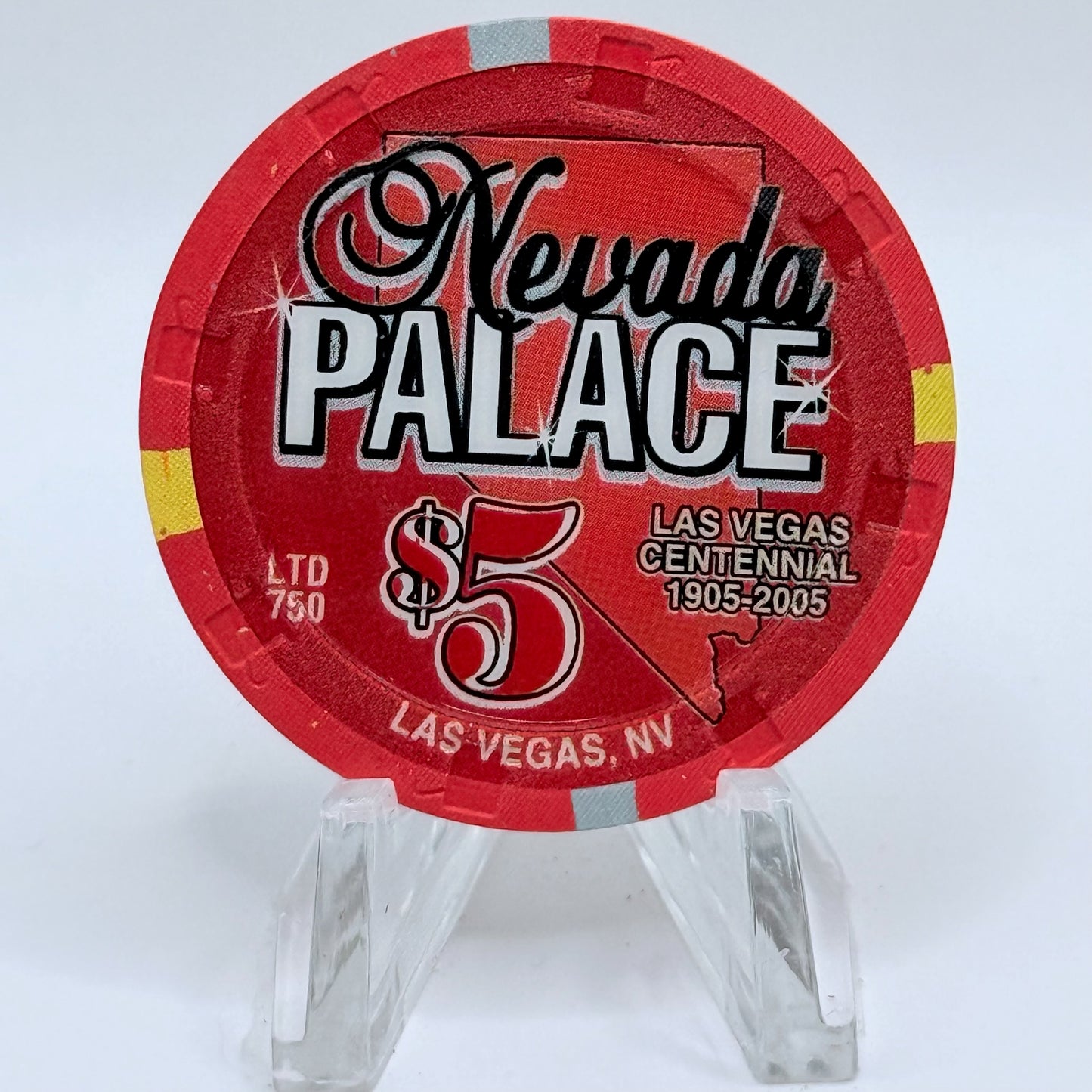Nevada Palace Las Vegas Nevada 2005 'Centennial' LE $5 Casino Chip E4609