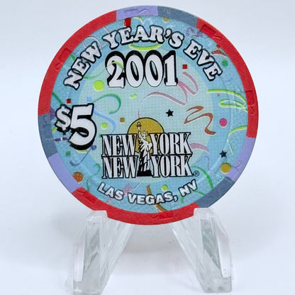 New York New York Las Vegas Nevada 2000 'New Year's Eve' LE $5 Casino Chip V6328
