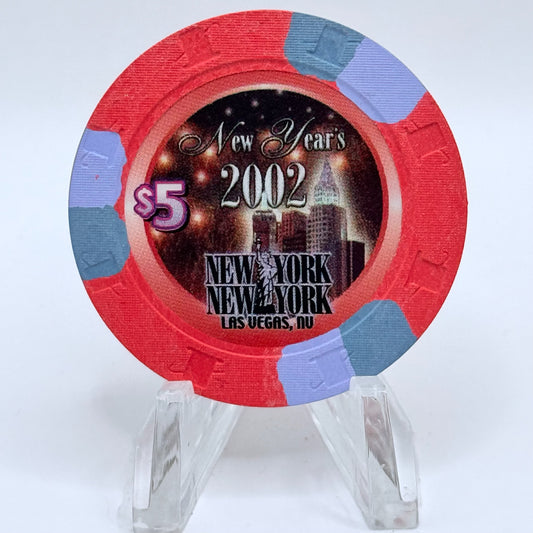 New York New York Las Vegas Nevada 2001 'New Years' LE $5 Casino Chip V9226
