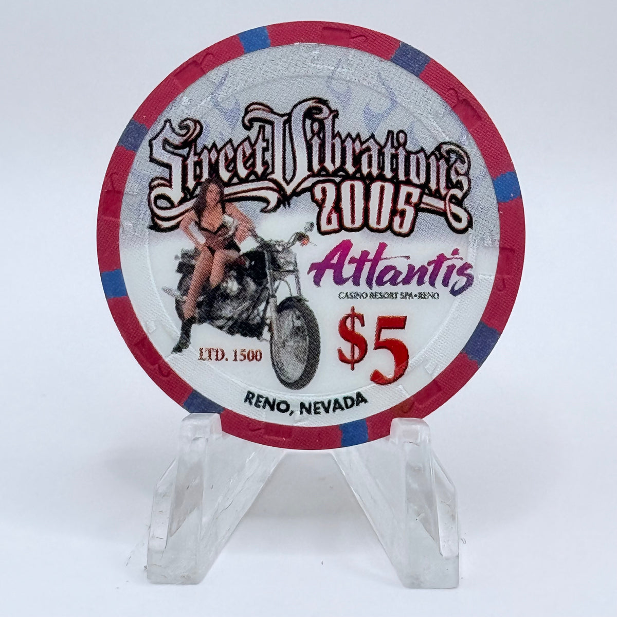 Atlantis Reno Nevada 2005 'Street Vibrations' LE $5 Casino Chip E8542