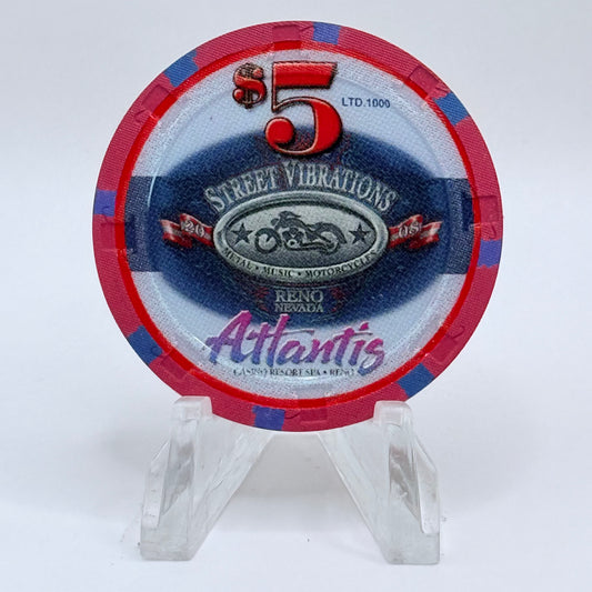 Atlantis Reno Nevada 2008 'Street Vibrations' LE $5 Casino Chip E8543