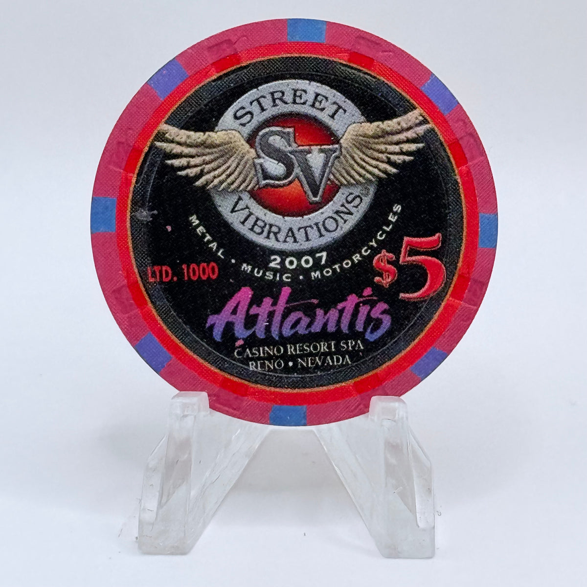 Atlantis Reno Nevada 2007 'Street Vibrations' LE $5 Casino Chip E6548