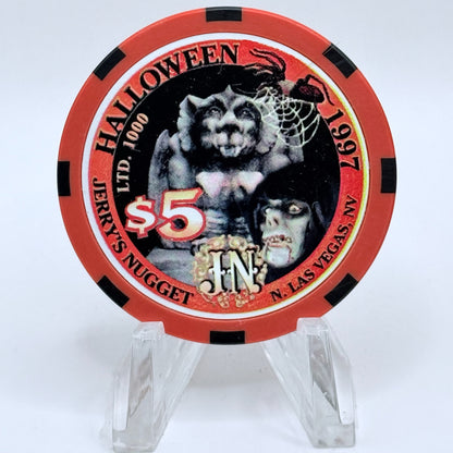 Jerry's Nugget N. Las Vegas Nevada 1997 'Halloween' LE $5 Casino Chip V1212
