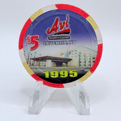 Avi Casino Laughlin Nevada 2005 '10th Anniversary' LE $5 Casino Chip E4461
