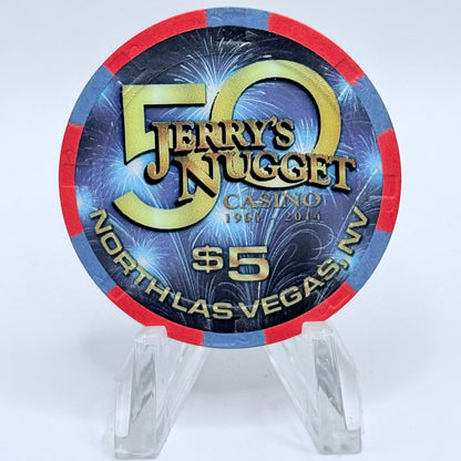 Jerry's Nugget N. Las Vegas Nevada 2014 '50th Anniversary' LE $5 Casino Chip D1544